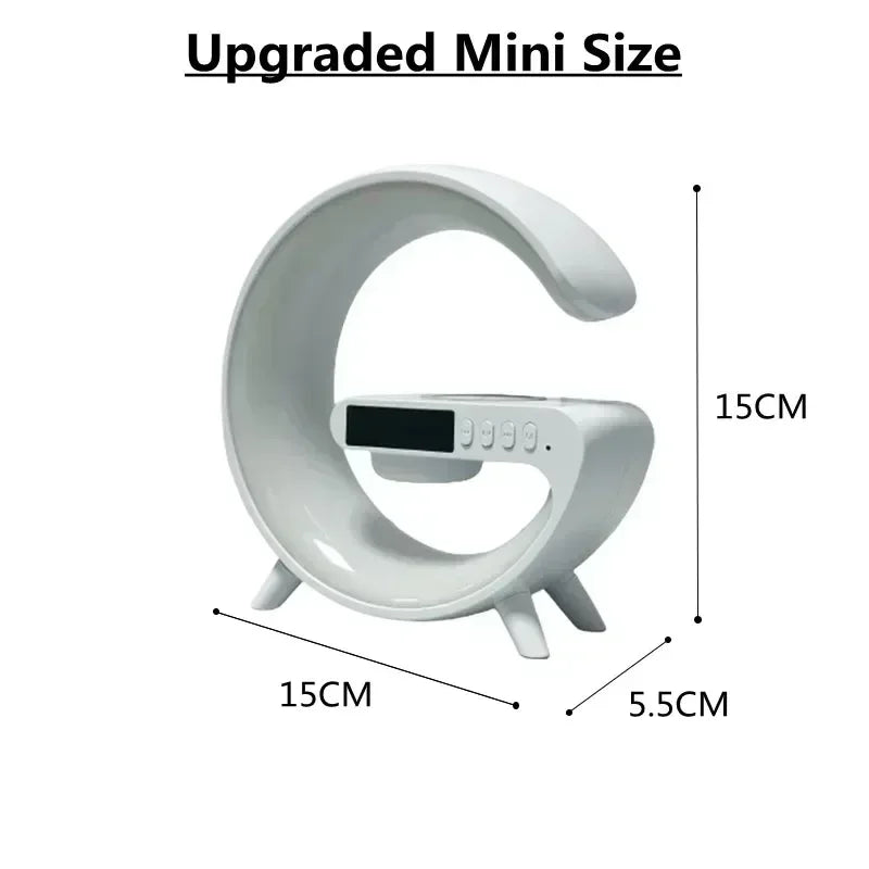 3-in-1 Fast Wireless Charger & Bluetooth Speaker with RGB Clock Light – For iPhone & Samsung