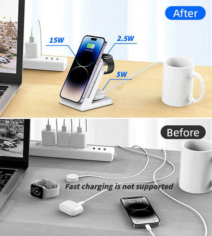 3-in-1 MagSafe Power Bank Wireless Charger for iPhone & iWatch