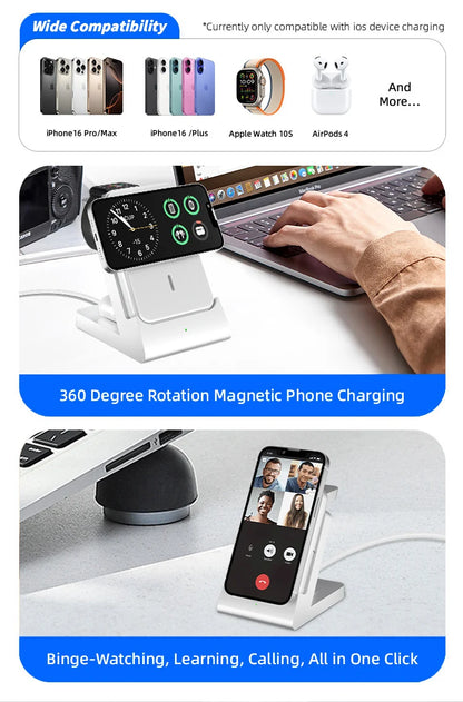 3-in-1 MagSafe Power Bank Wireless Charger for iPhone & iWatch