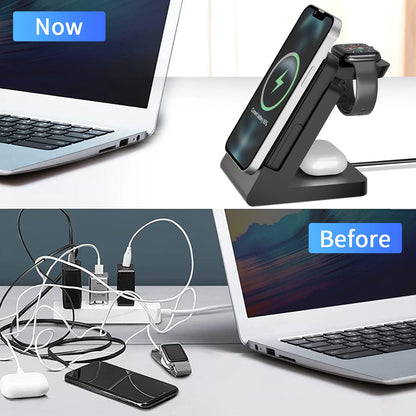 3-in-1 MagSafe Power Bank Wireless Charger for iPhone & iWatch