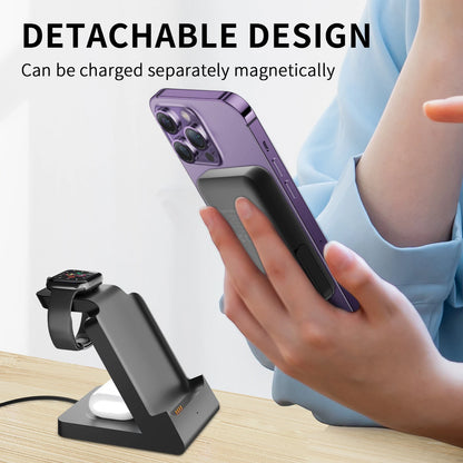 3-in-1 MagSafe Power Bank Wireless Charger for iPhone & iWatch