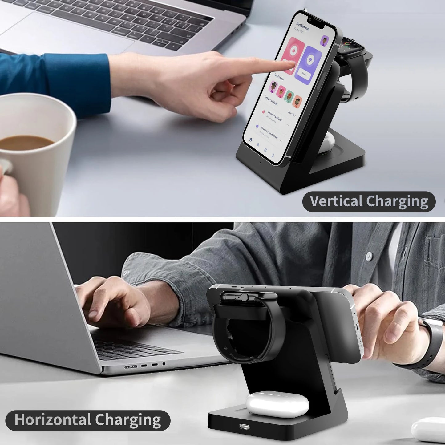 3-in-1 MagSafe Power Bank Wireless Charger for iPhone & iWatch