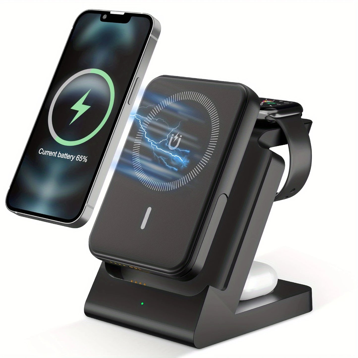 3-in-1 MagSafe Power Bank Wireless Charger for iPhone & iWatch