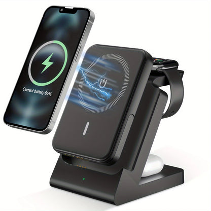 3-in-1 MagSafe Power Bank Wireless Charger for iPhone & iWatch
